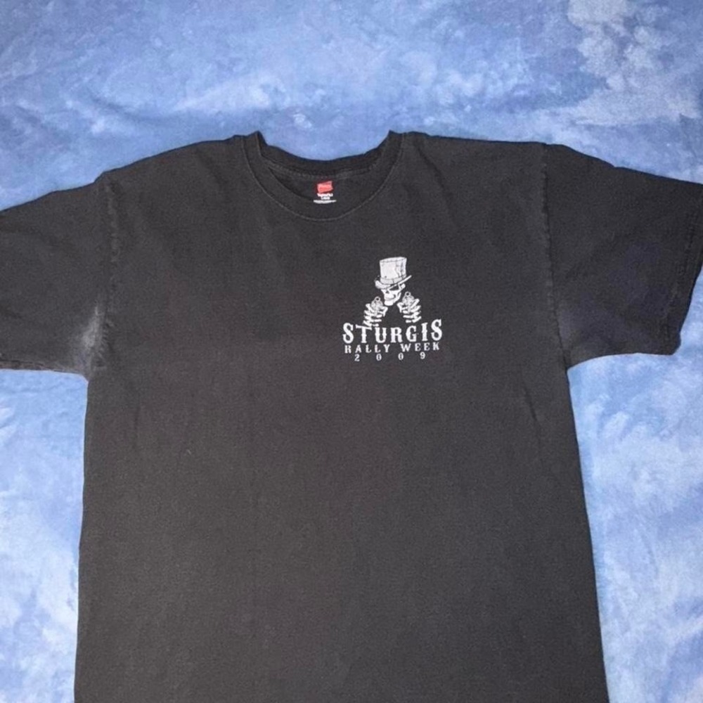 2009 Sturgis Bike Rally Week Skeleton Skull T Shirt Size‎ Large Black men